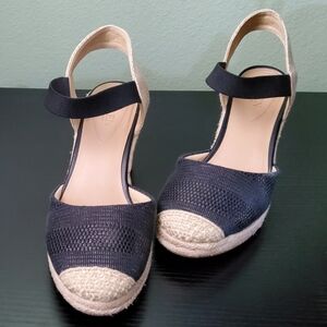 Lauren Ralph Lauren Women's Cream & Black Espadrilles Sandals Size 8